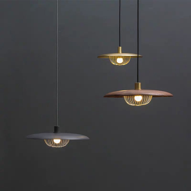 Gasomek Modern Nordic Dome Pendant Light, Gold/Brown/Grey/Brown/Wood