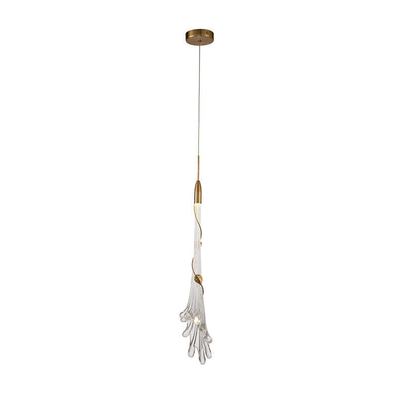 Norotad Elegant Flower Metal/Glass Pendant Light, Bedroom