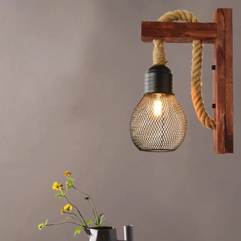 Mekupan Solid Wood Wall Lamp for Hallway & Living Room