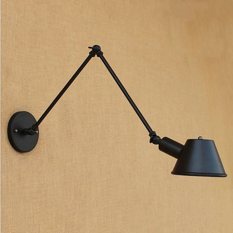 Maninek Rotatable Wall Lamp with Swing Arm, Black/Rust