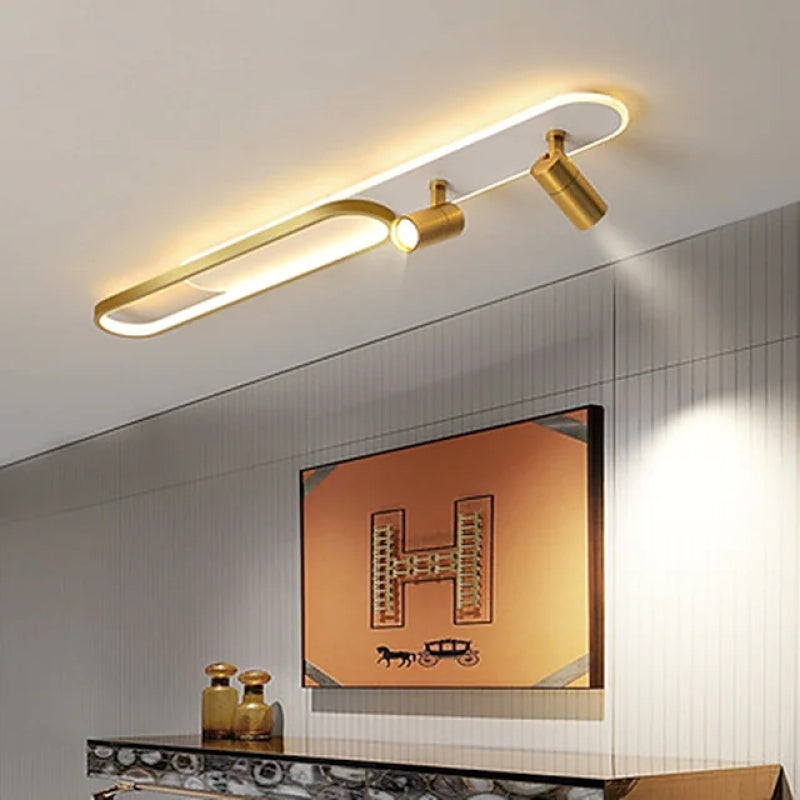 Novikal Modern Ceiling Light Spotlight, Black/Gold