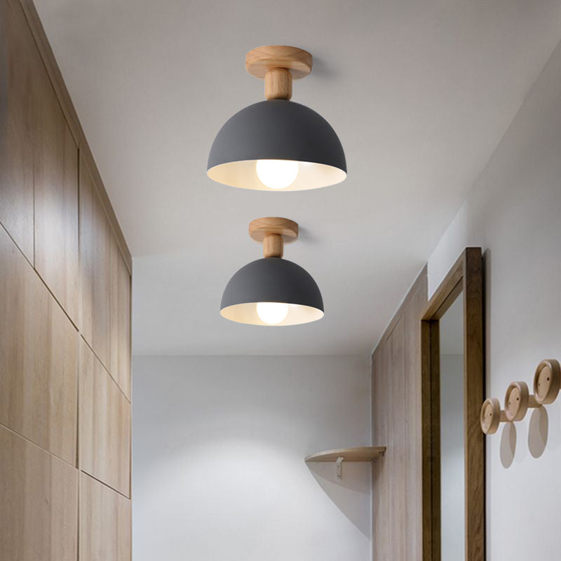 Tusesulo Modern LED Wood Dome Ceiling Light