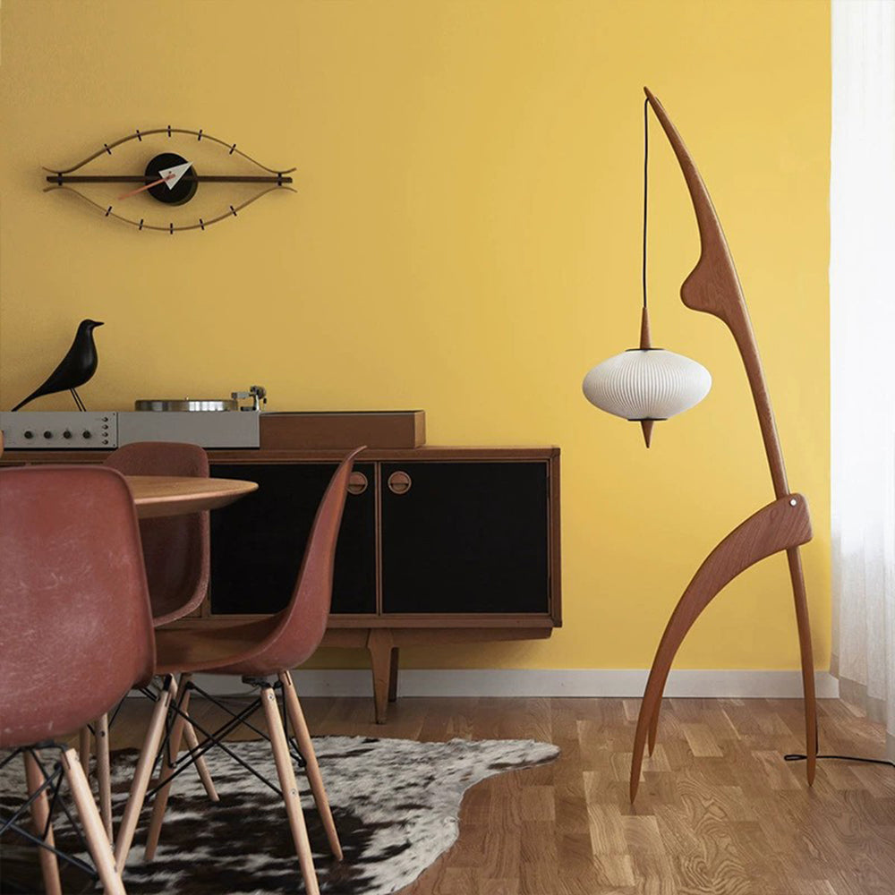 Rugaken Artificial Paper & Wood Floor Lamp