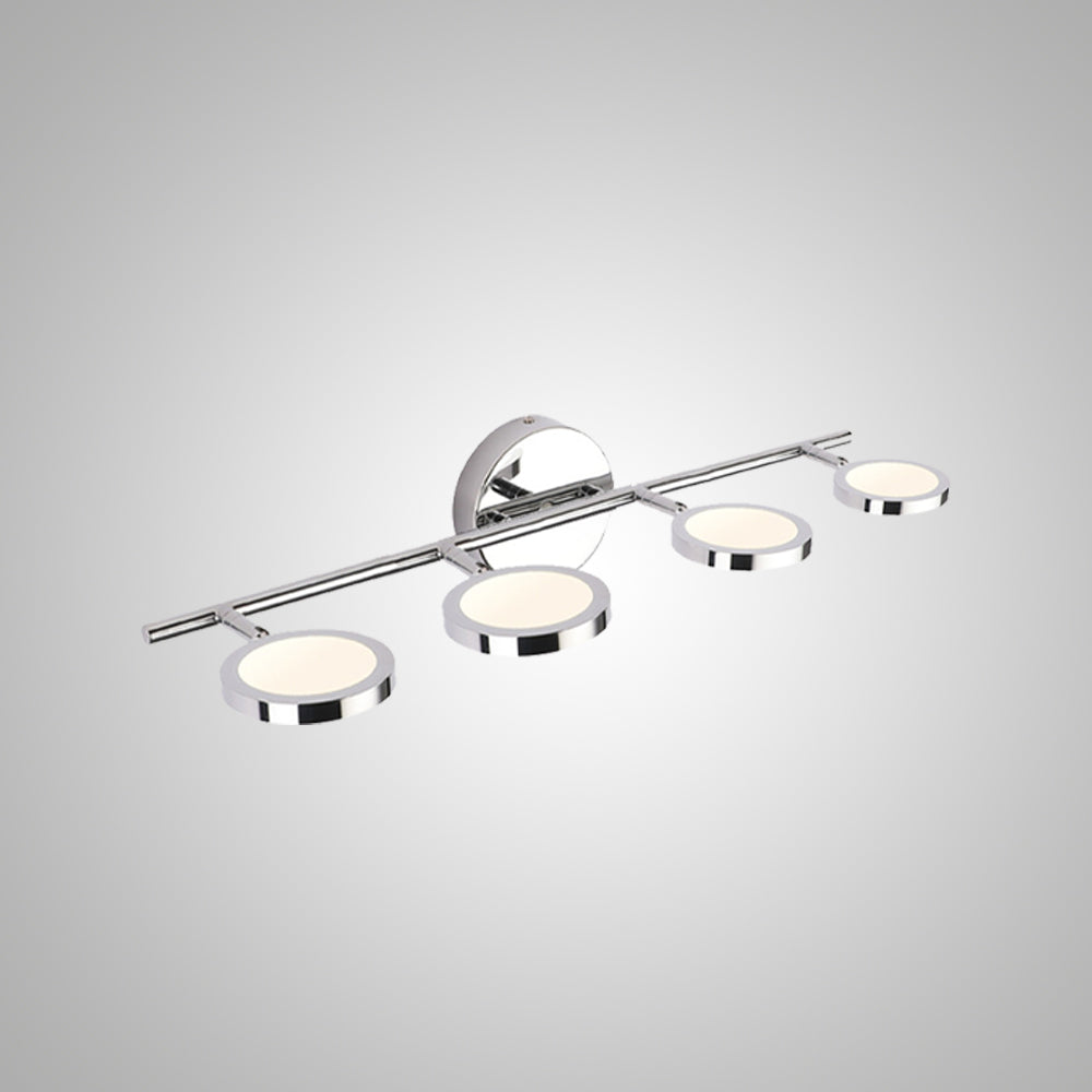 Hamutol Modern Arc Wall Lamp, Silver, Metal/, Front Mirror Vanity