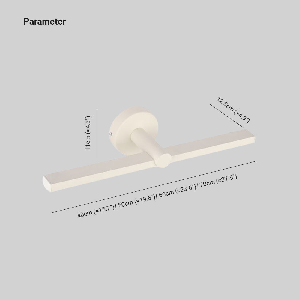 Devudol Minimalist Linear Mirror Front Wall Lamp, White