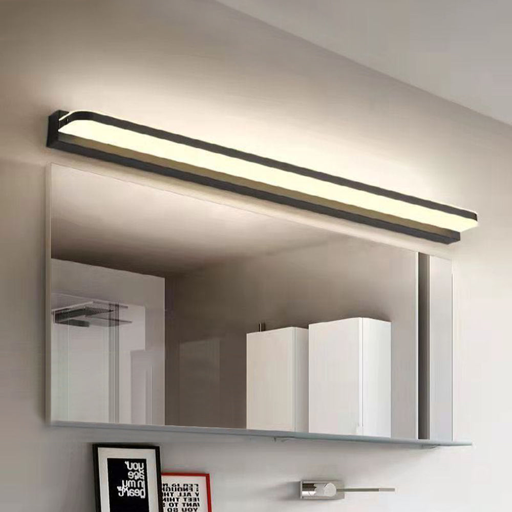 Vutemid Nordic Linear Metal Mirror Front Wall Lamp, Chrome/Black