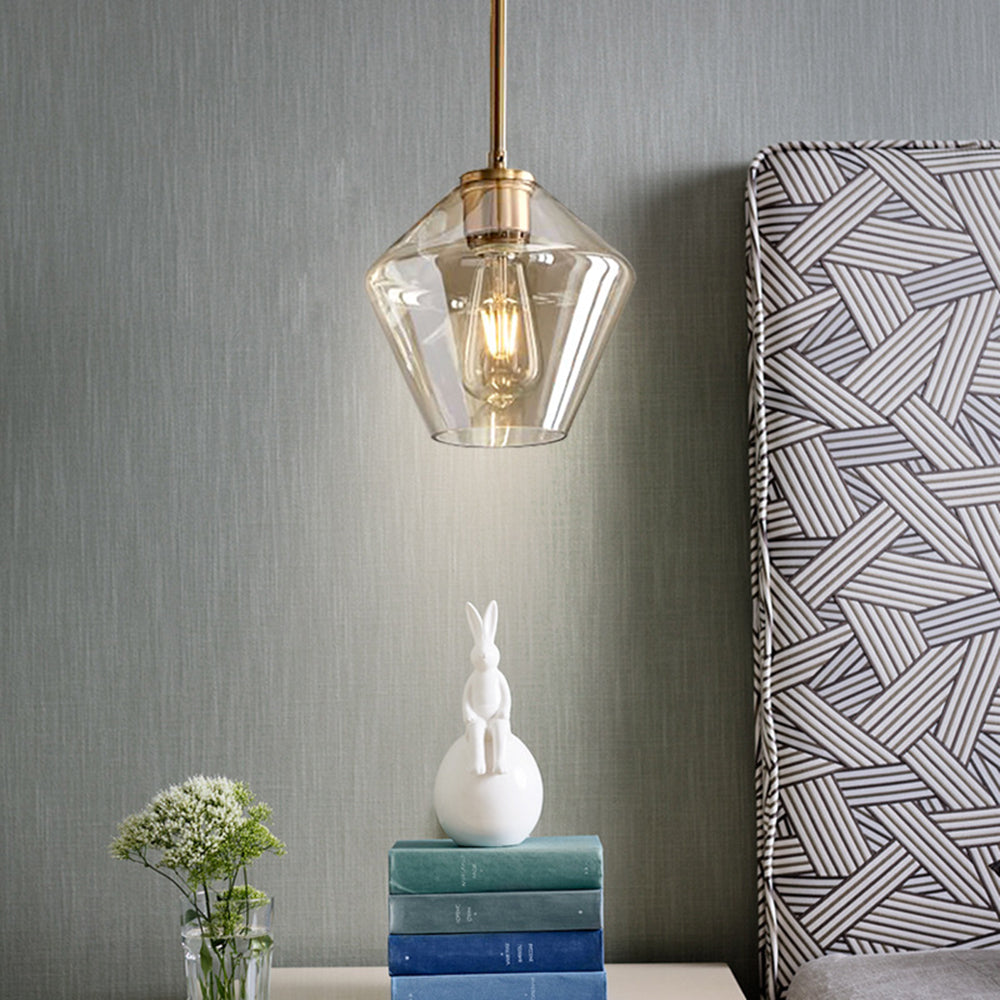 Virelo Pendant Light Glass Clear/Amber Diamond-Neutral Decor