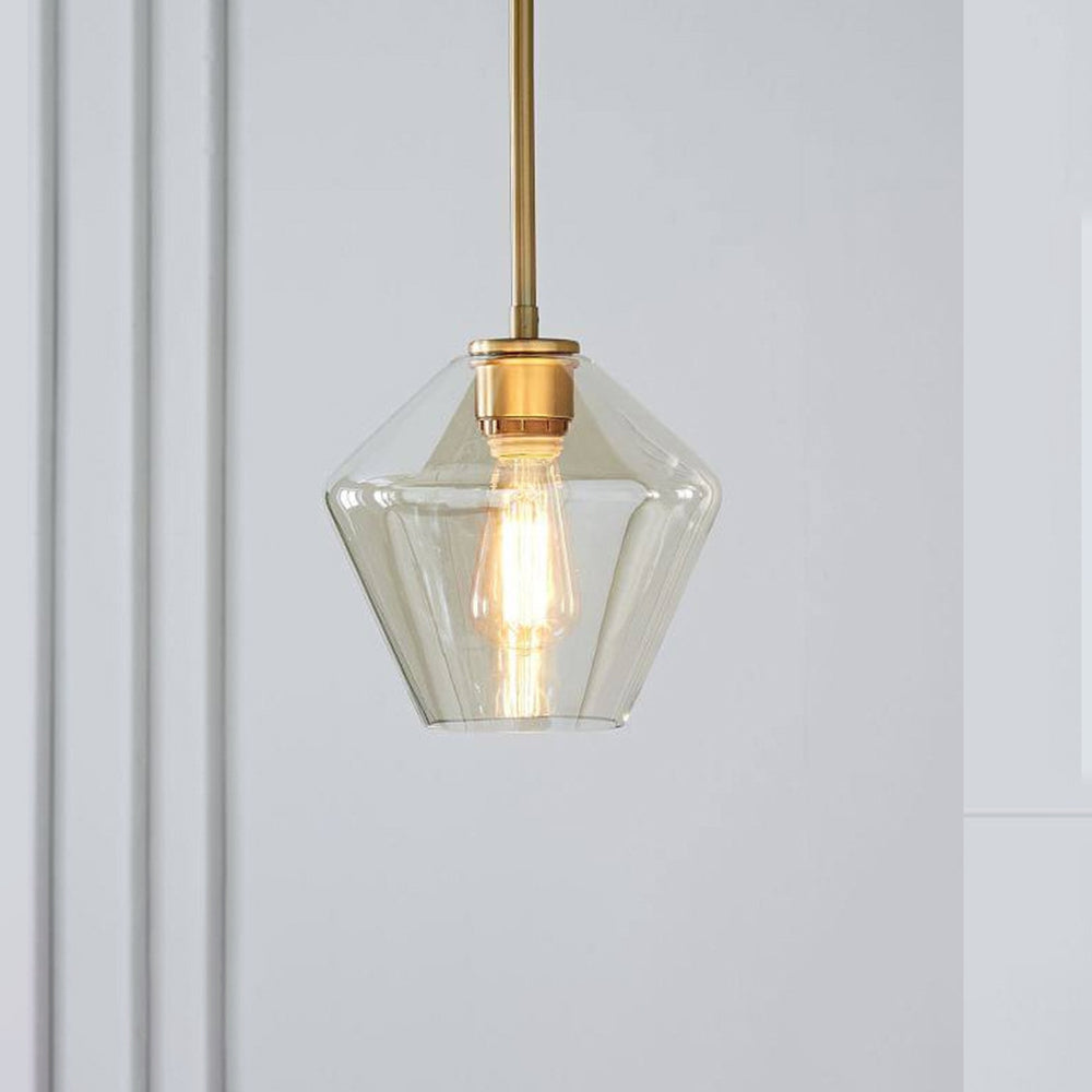 Virelo Pendant Light Glass Clear/Amber Diamond-Neutral Decor