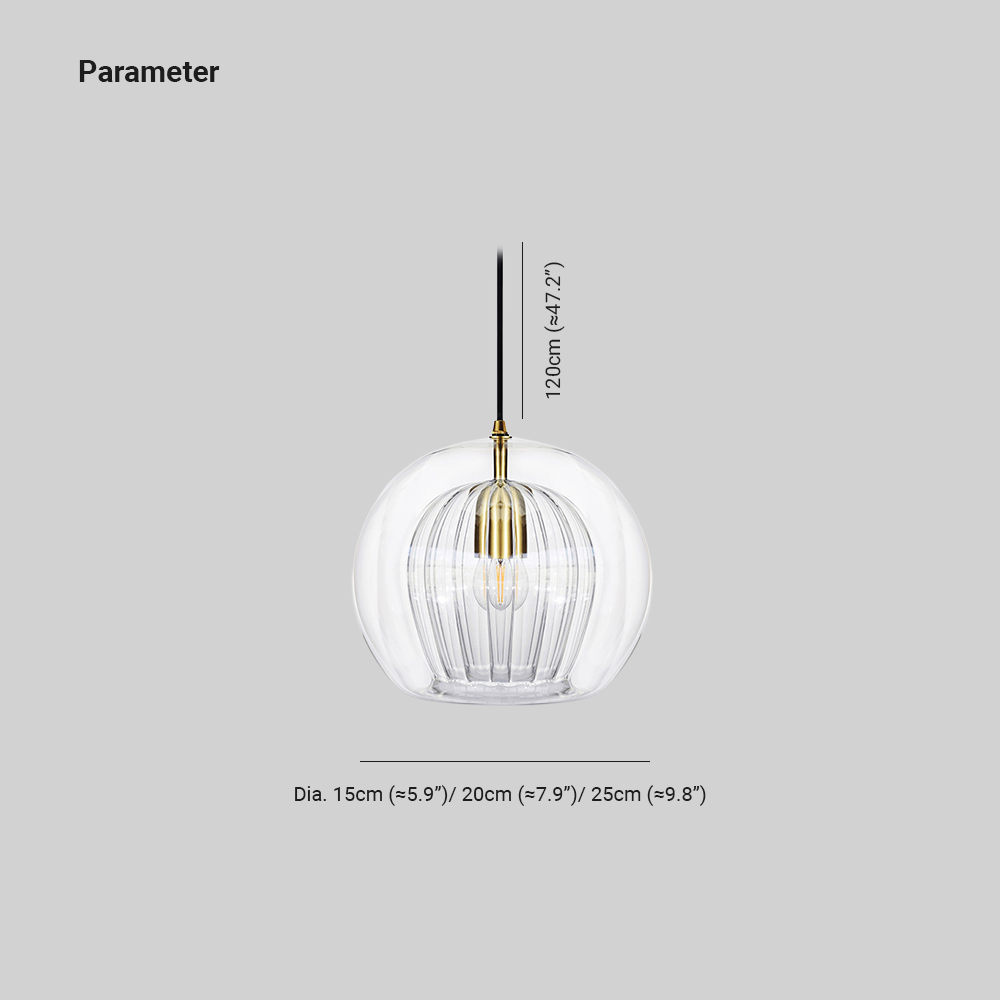 Althio Pendant Light Glass Globe Clear Amber-Neutral Decor