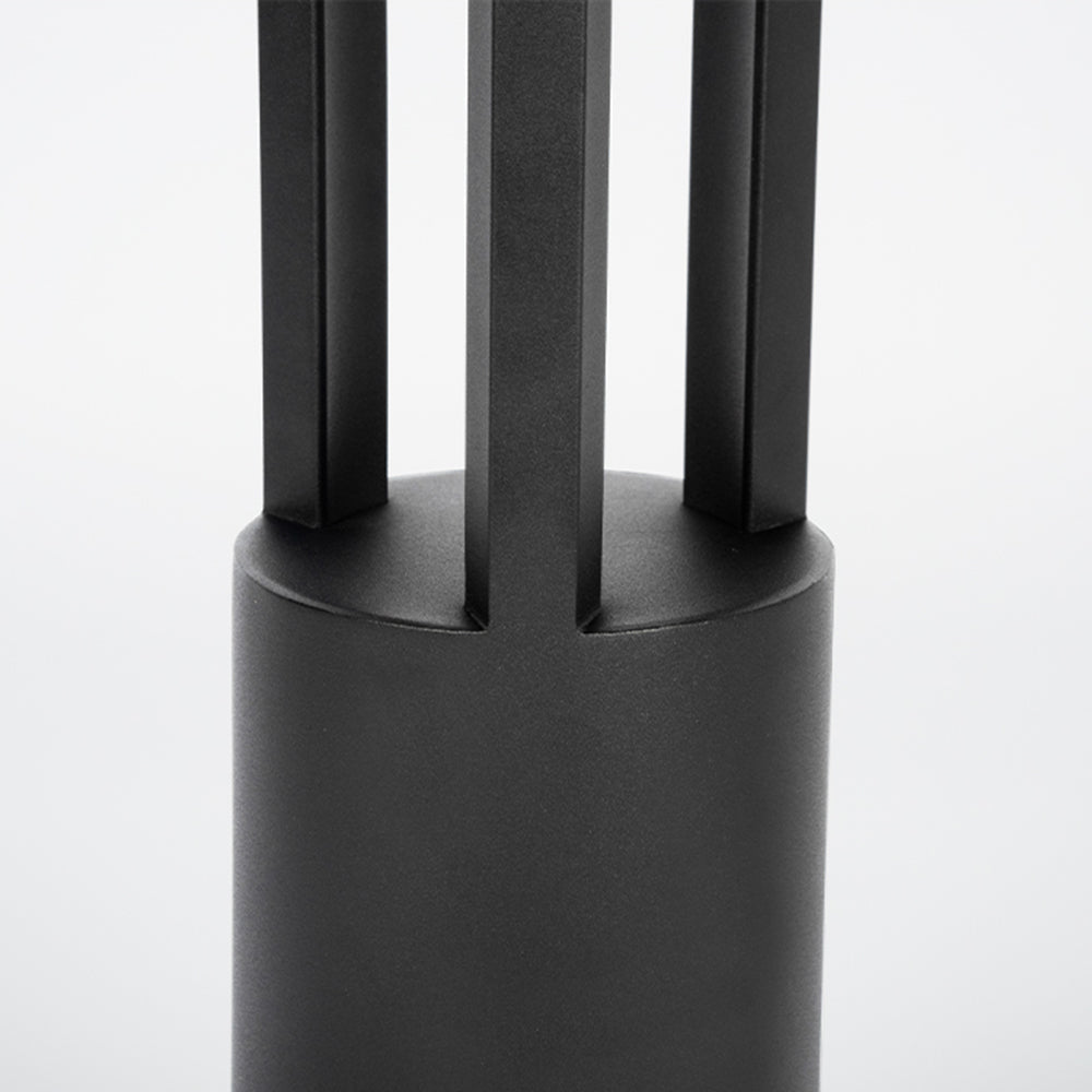 Fusumel Modern Cylindrical Hollow Outdoor Path Light, Black