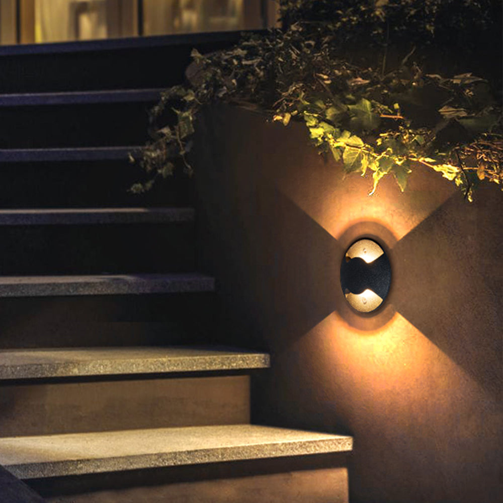 Minelan Metal Cylindrical Outdoor Step/Deck Light, Black