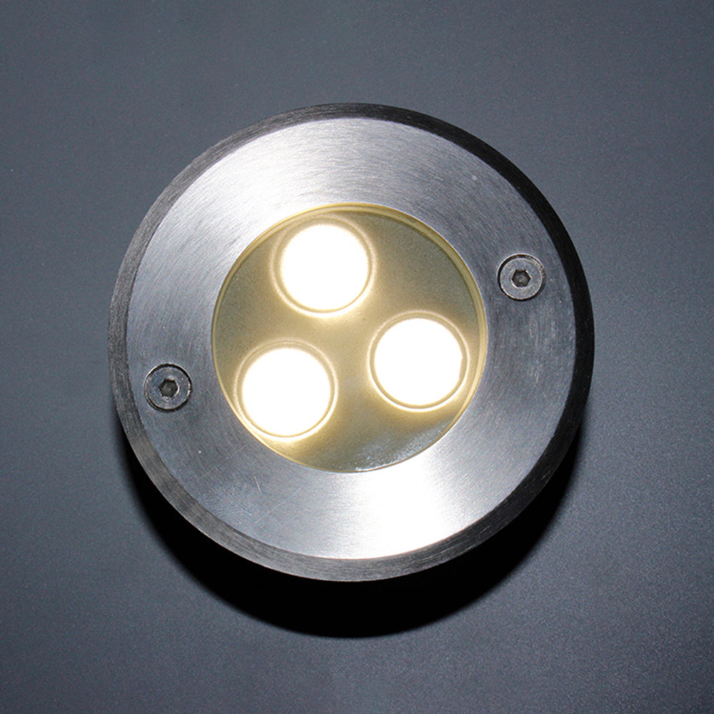 Fikesan Modern Metal Cylindrical Recessed Outdoor Step/Deck Light, Black