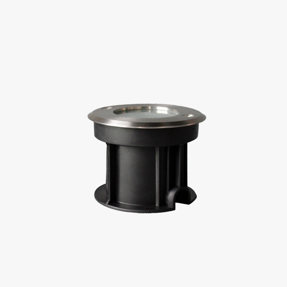 Fikesan Modern Metal Cylindrical Recessed Outdoor Step/Deck Light, Black