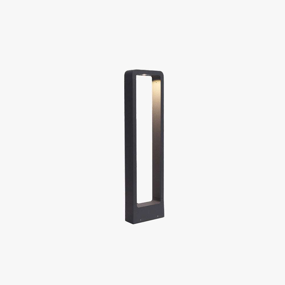 Dotagik Modern Metal Hollow Rectangle Outdoor Path Light, Black