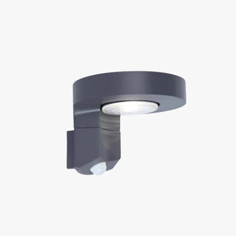 Nitavid Modern Round Metal/ Sensor Solar Waterproof Outdoor Wall Lamp, Black