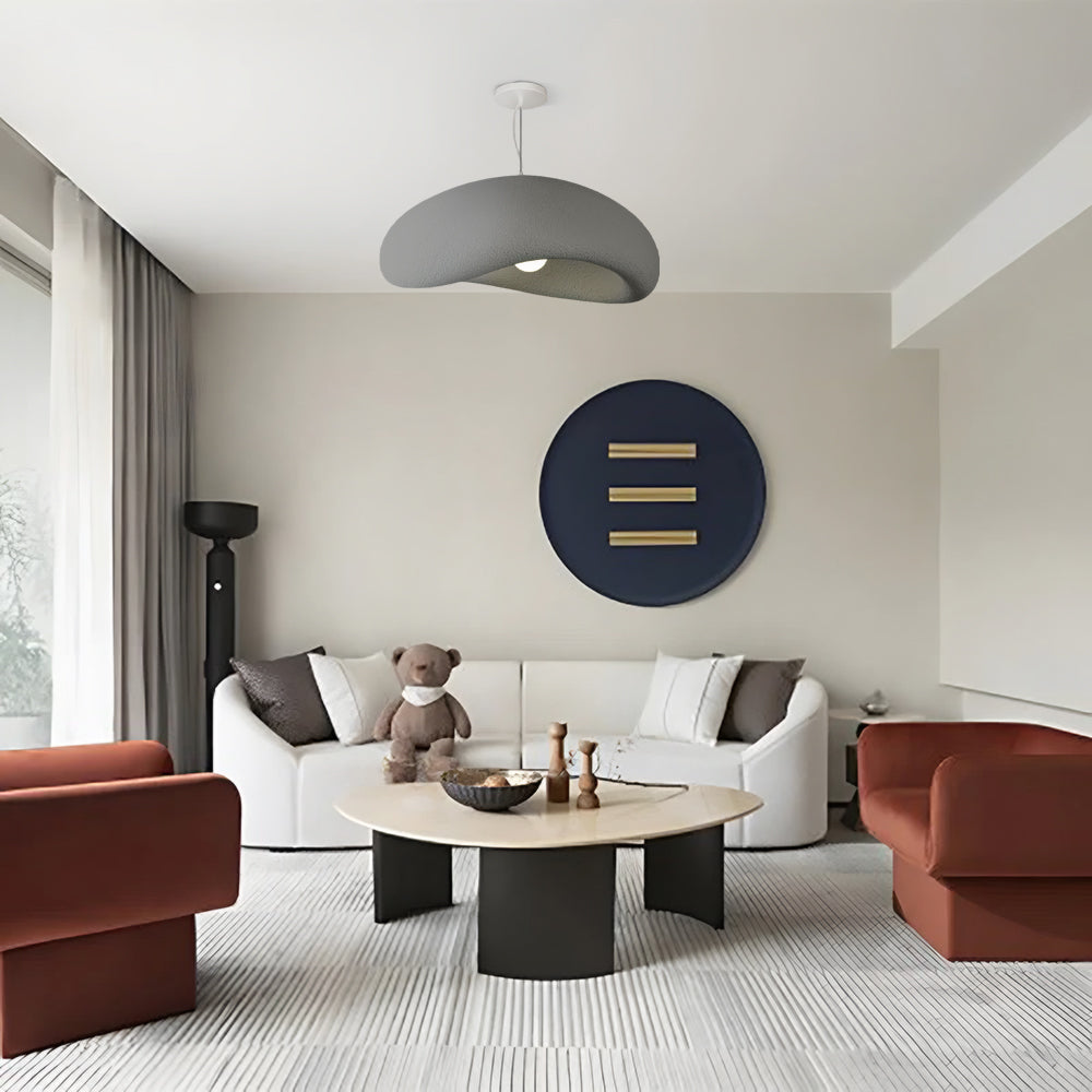 Tivevut Minimalist Cobblestone Shape Pendant Light, Blue/Grey