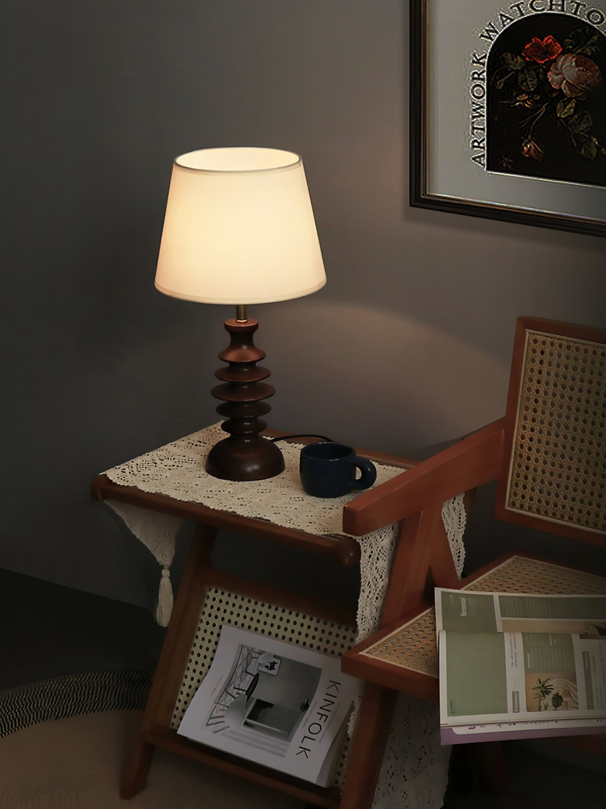 Tivoce Fabric Vintage Table Lamp