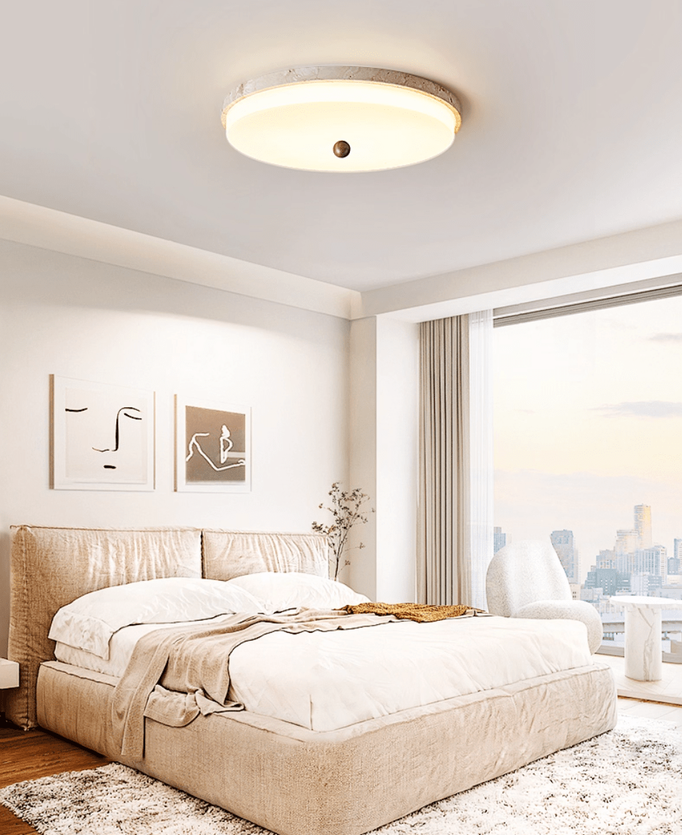 Aeon Travertine Orb Ceiling Light