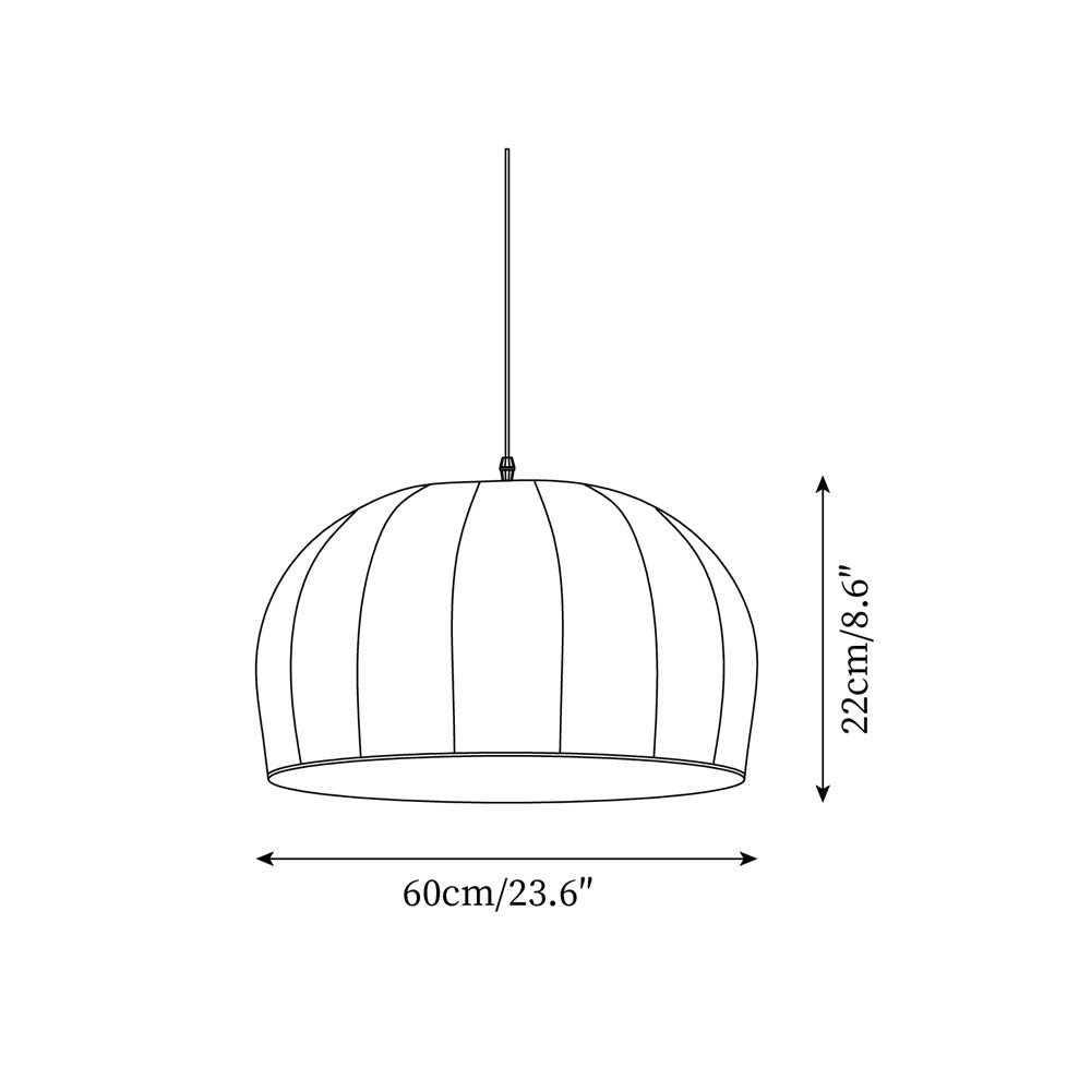 Fioeina White Fabric Dome Pendant Light