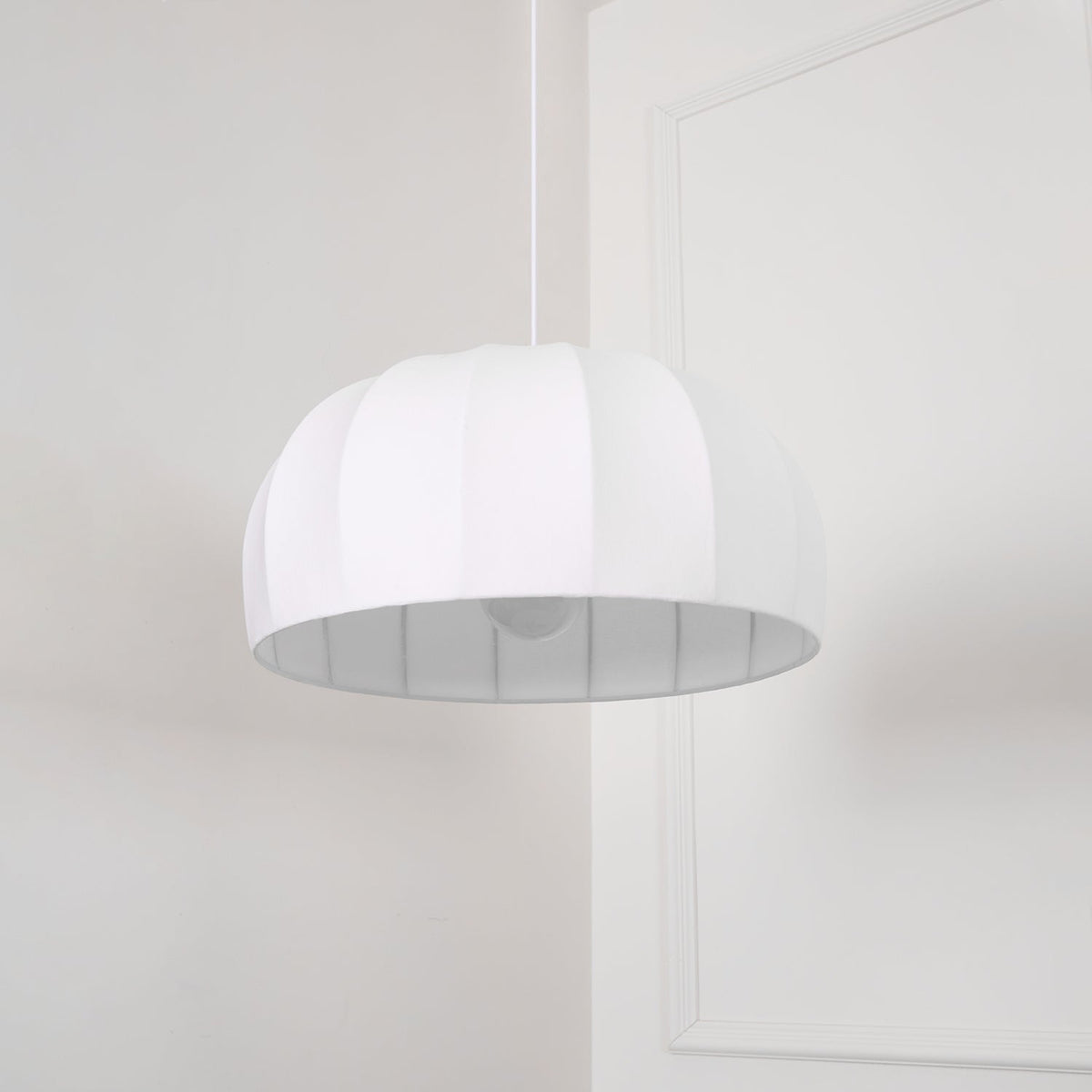 Fioeina White Fabric Dome Pendant Light