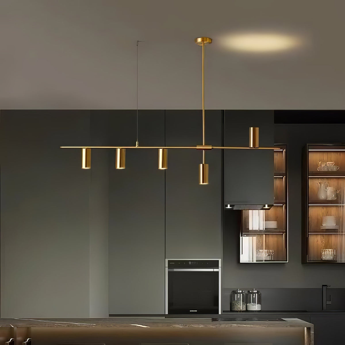 Oriarella Chandelier Brass Linear Cassandra Elegant