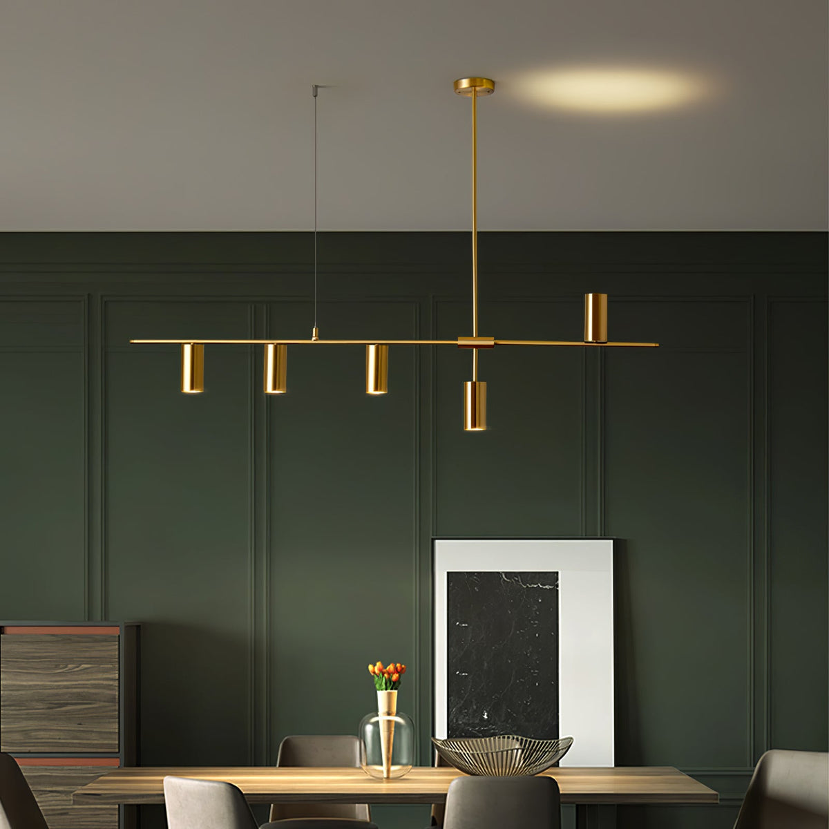 Oriarella Chandelier Brass Linear Cassandra Elegant