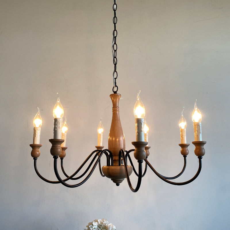 Afralia Modern Industrial Wooden Chandelier