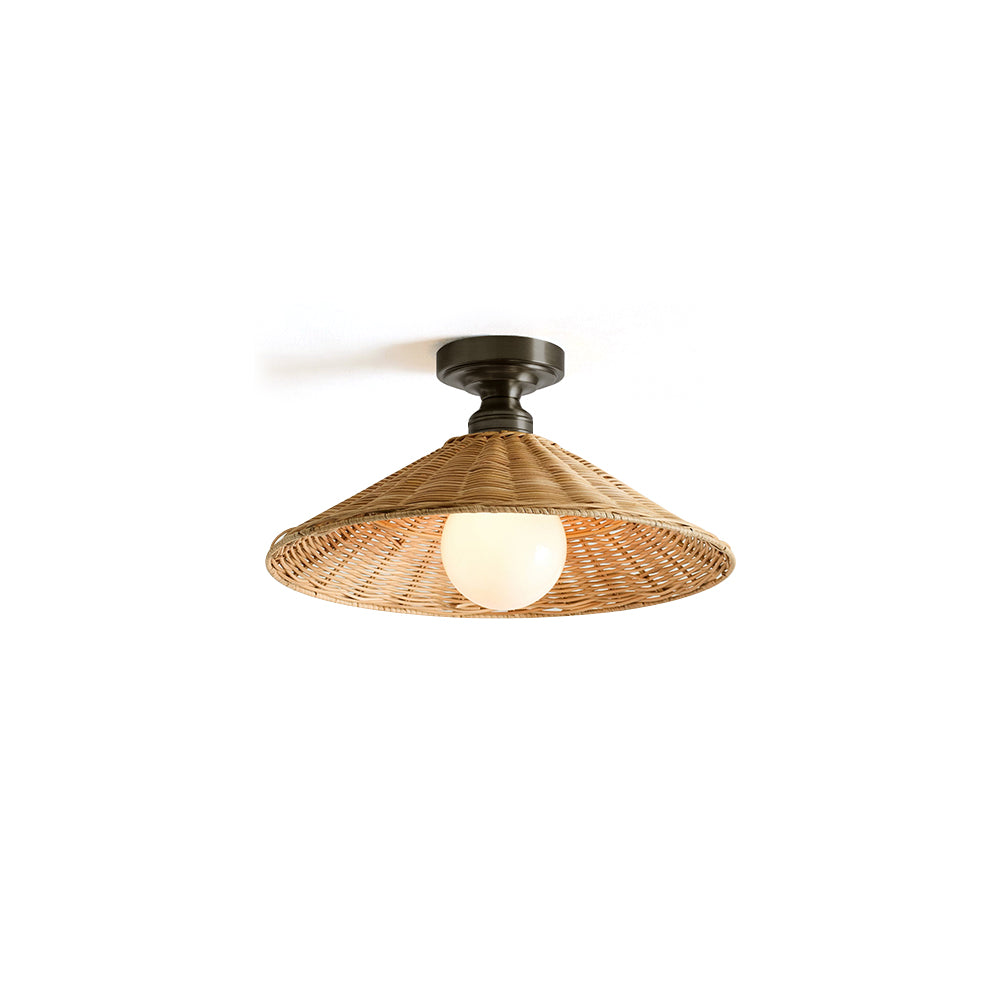 Luthar Rattan Semi Flush Mount
