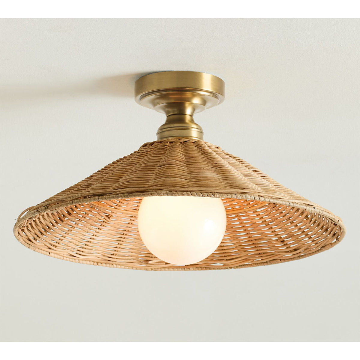 Luthar Rattan Semi Flush Mount