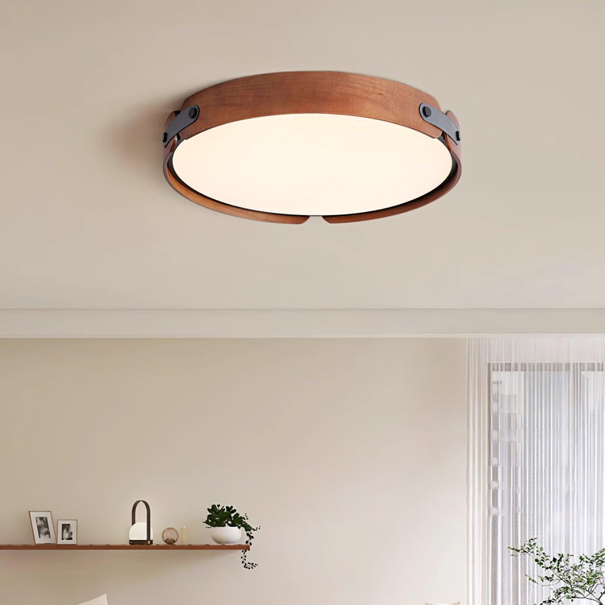 Rosestead Wood Flush Mount Ceiling Light