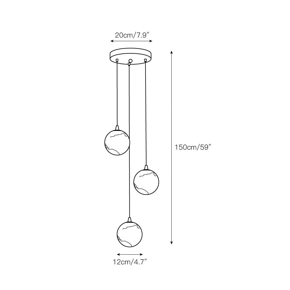 Gloruvye Balls Modern Cluster Alabaster Chandelier