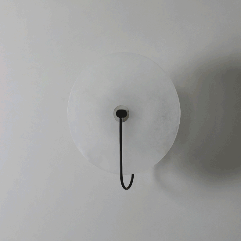 Kristy Alabaster LED Wall Lamp Round Iconic Circular
