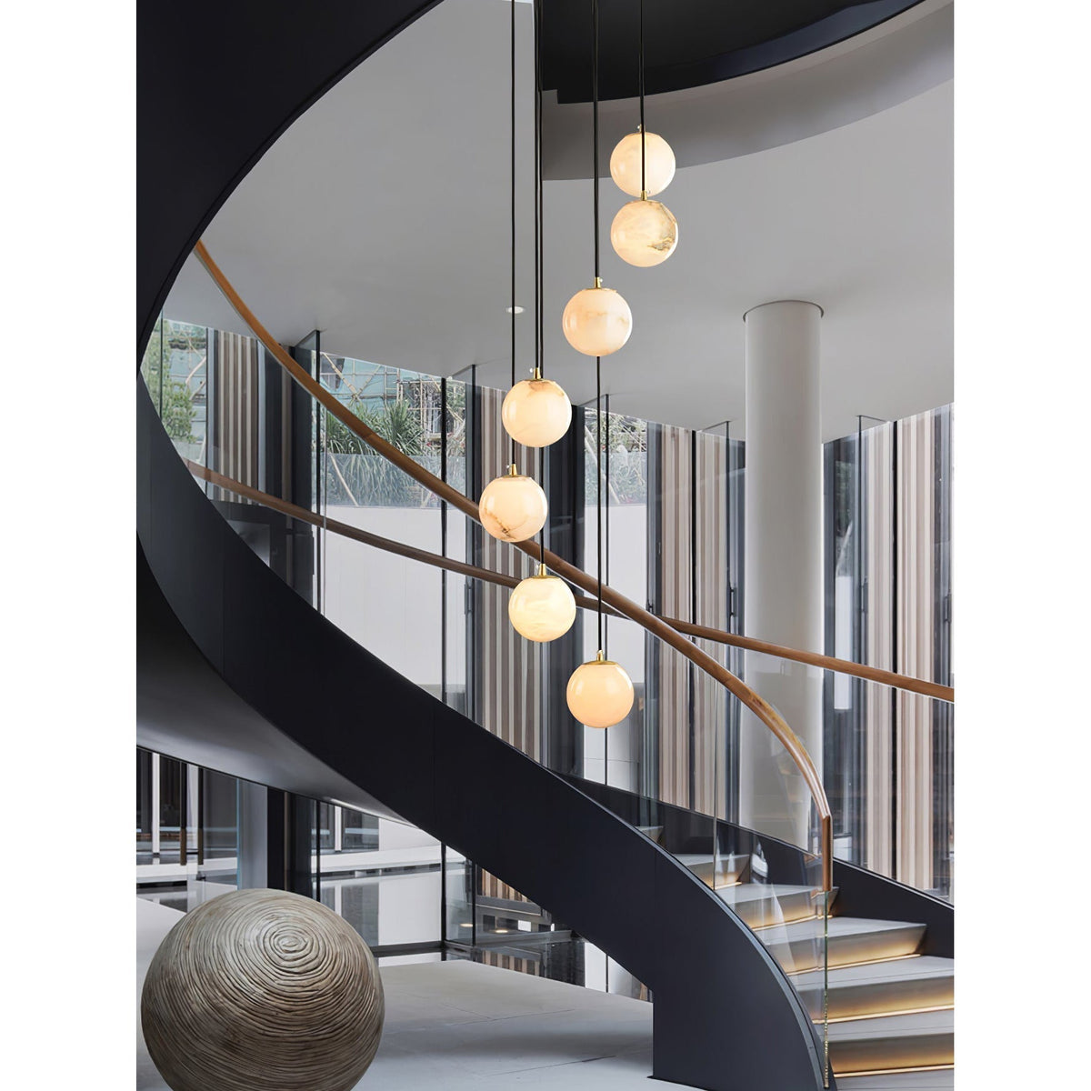 Gloruvye Balls Modern Cluster Alabaster Chandelier