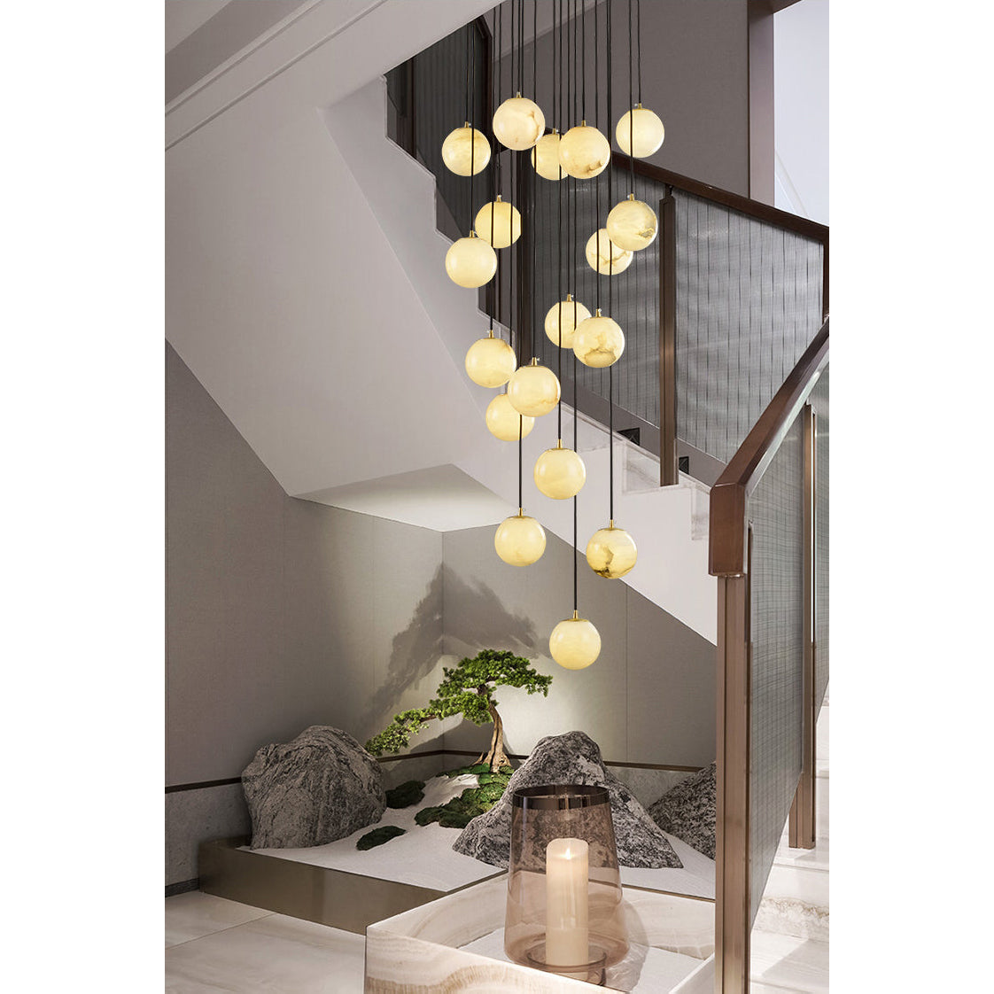 Taren Alabaster Chandelier Balls Cluster