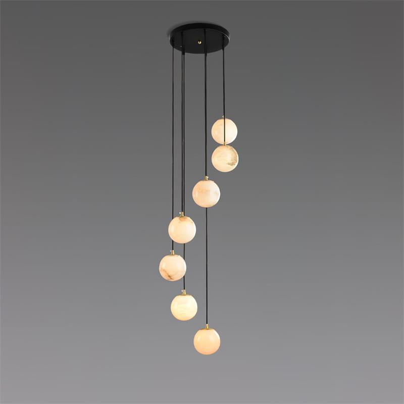 Belen Balls Modern Cluster Alabaster Chandelier