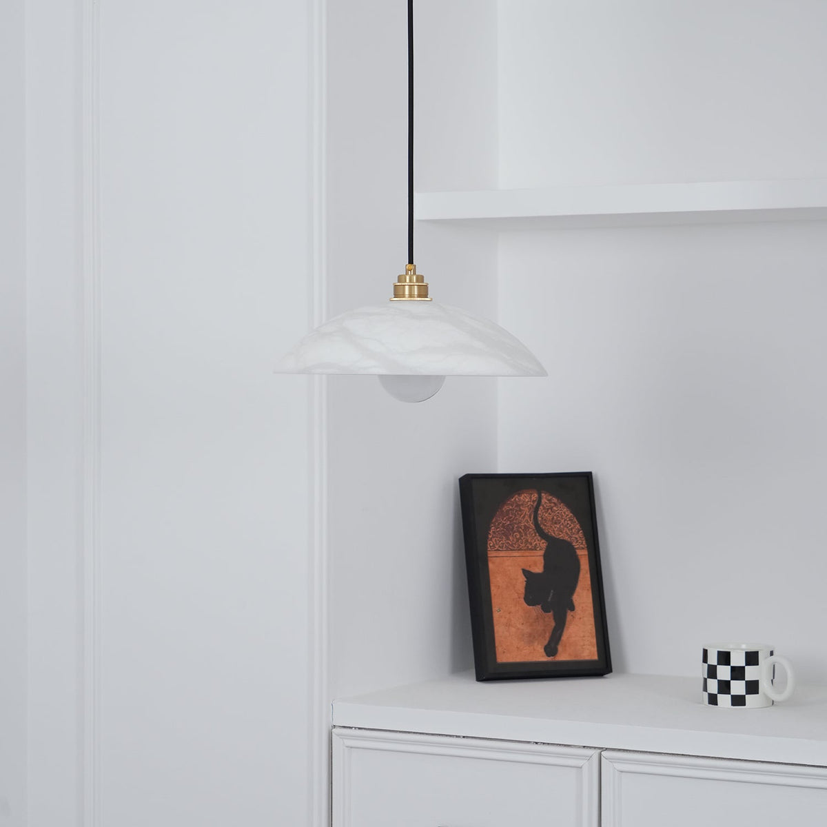 Civorus Dome Pendant Light Alabaster &Brass