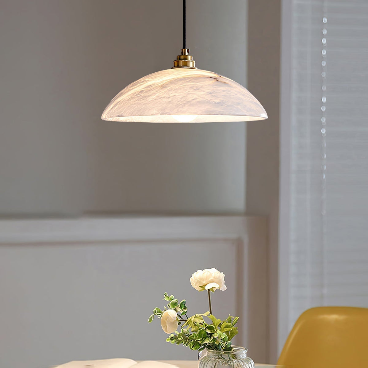 Civorus Dome Pendant Light Alabaster &Brass