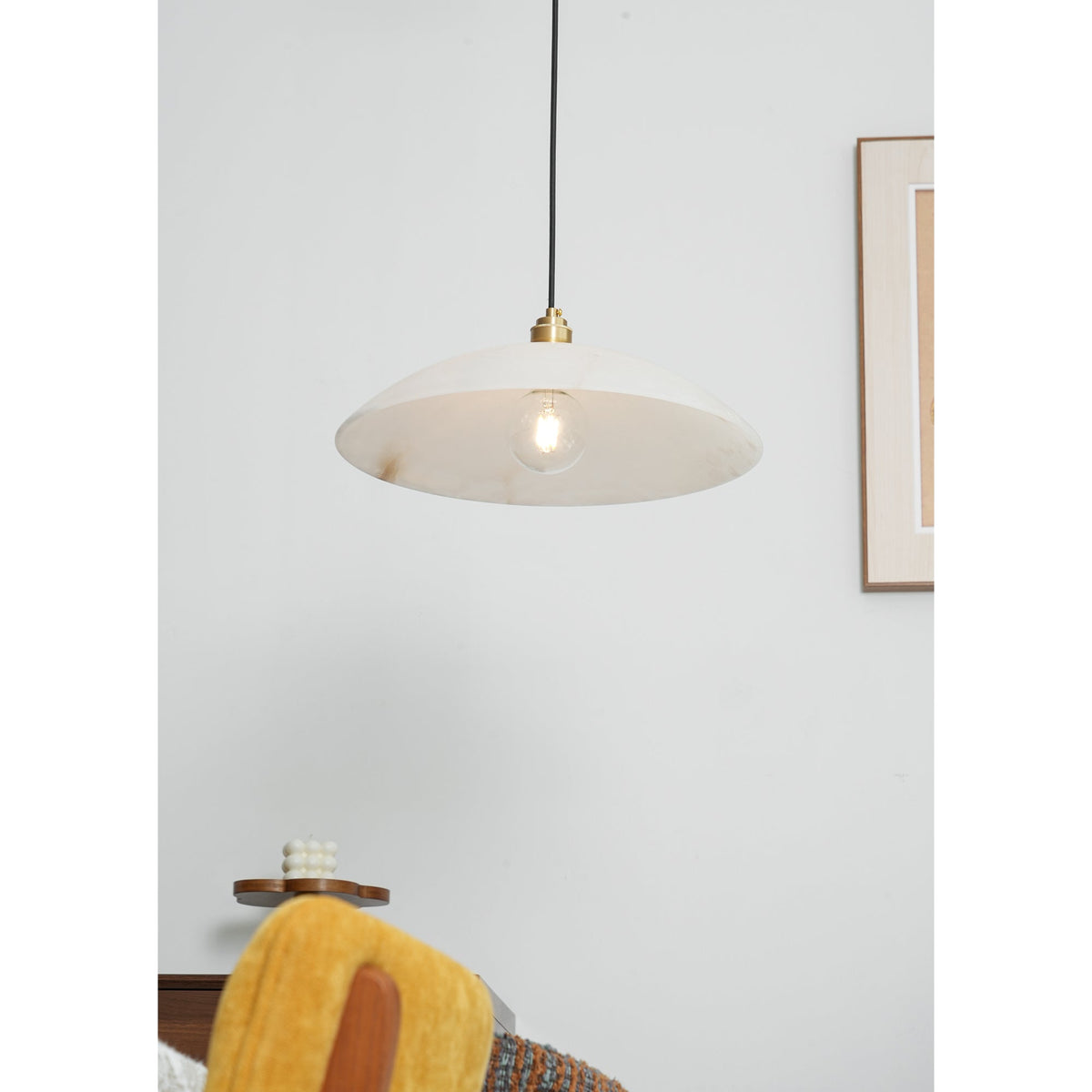 Ljomuvyd Individual Creativity Dome Alabaster Pendant Light