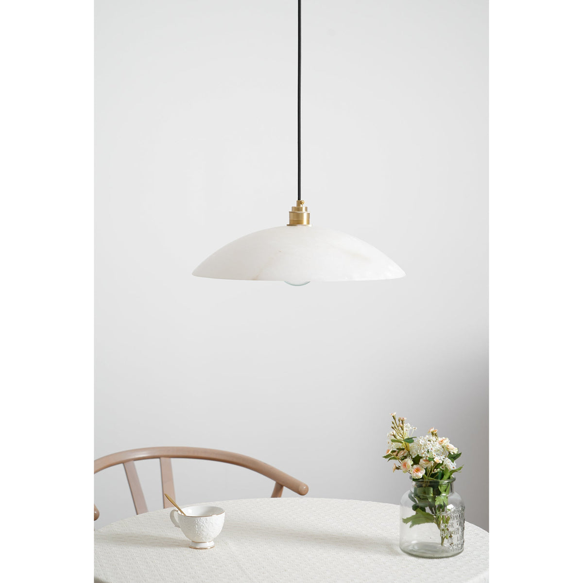Warenol Minimalist Alabaster Pendant Light