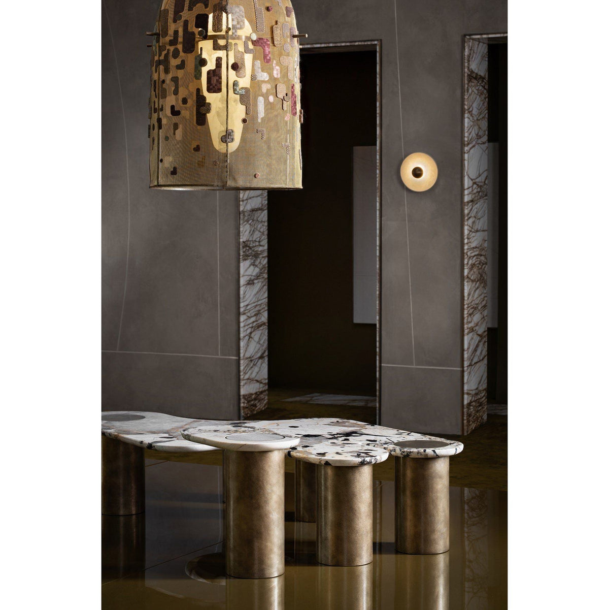 Marquessé Alabaster Embroidered Pendant Lamp
