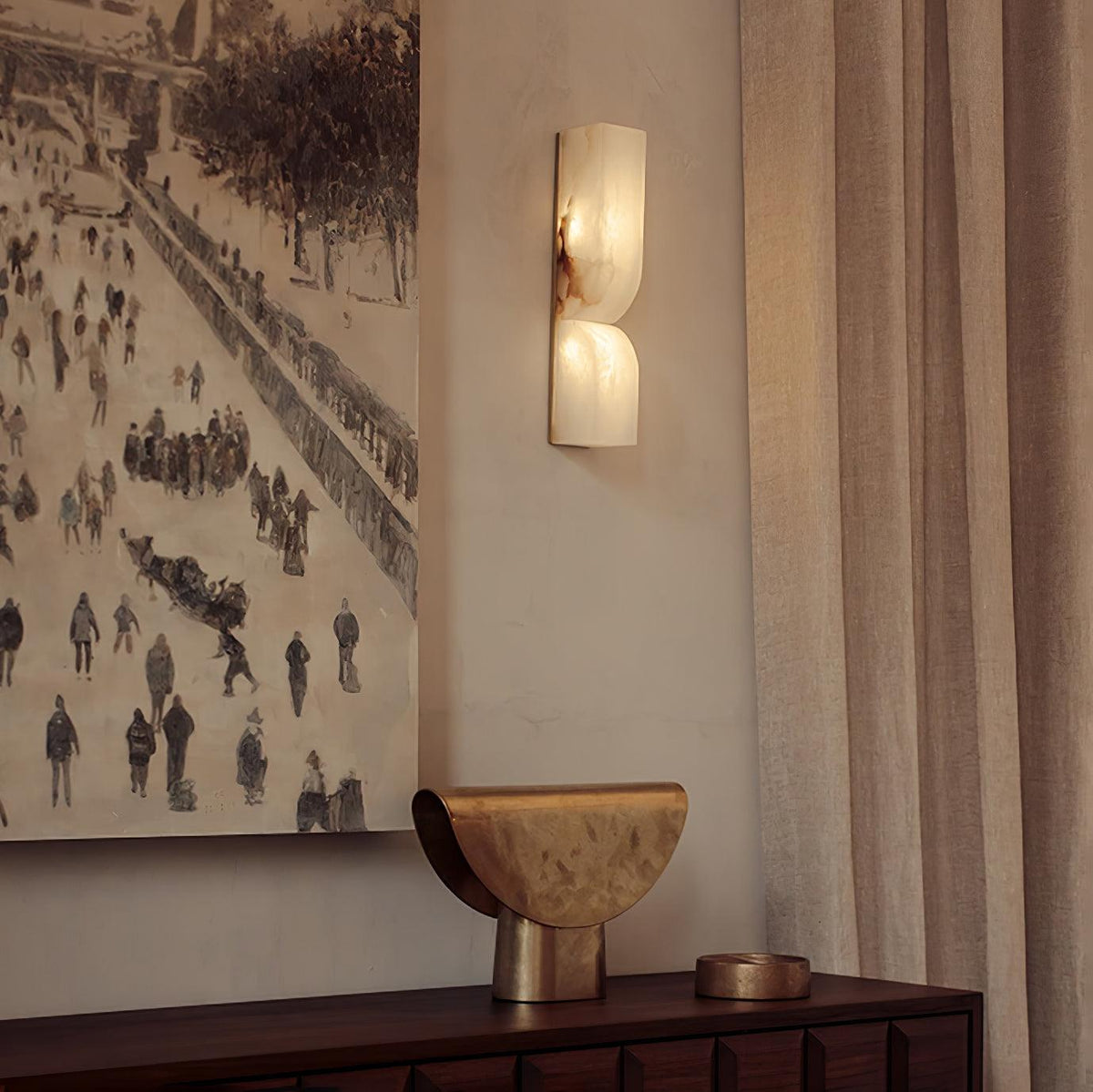 Lena Alabaster Rectangular Plug Wall Lamp