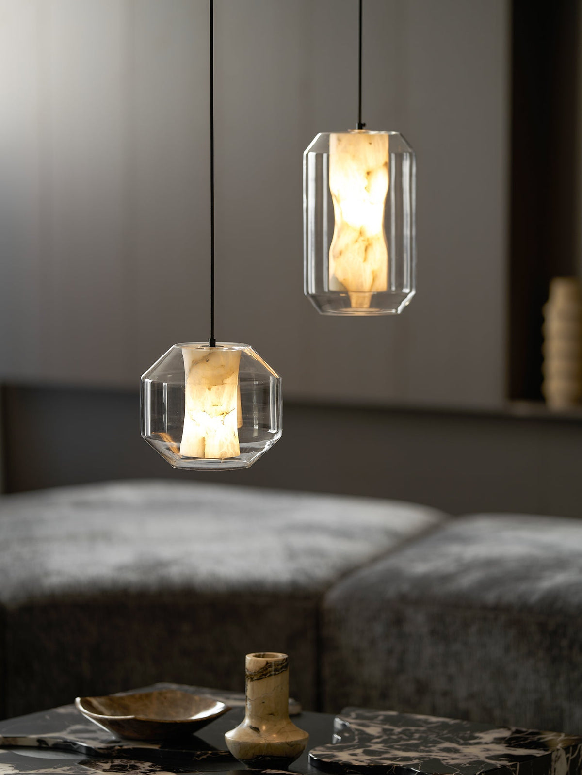 Edenborne Alabaster Glass Cylinder Pendant Light