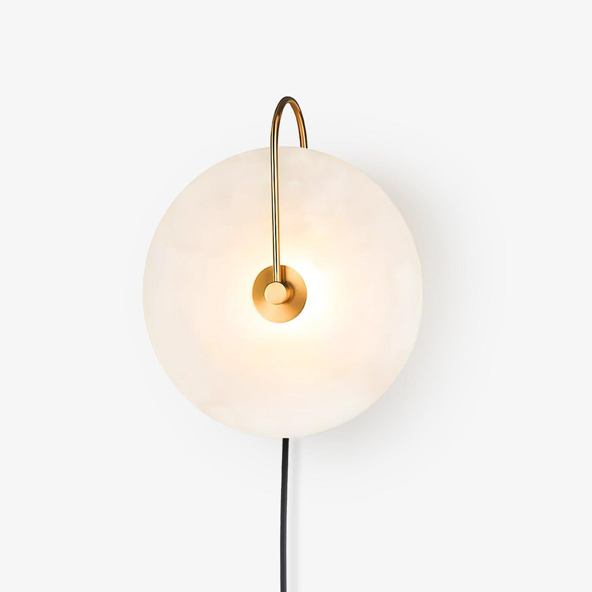 Albeaine Alabaster Globe Plug Wall Lamp