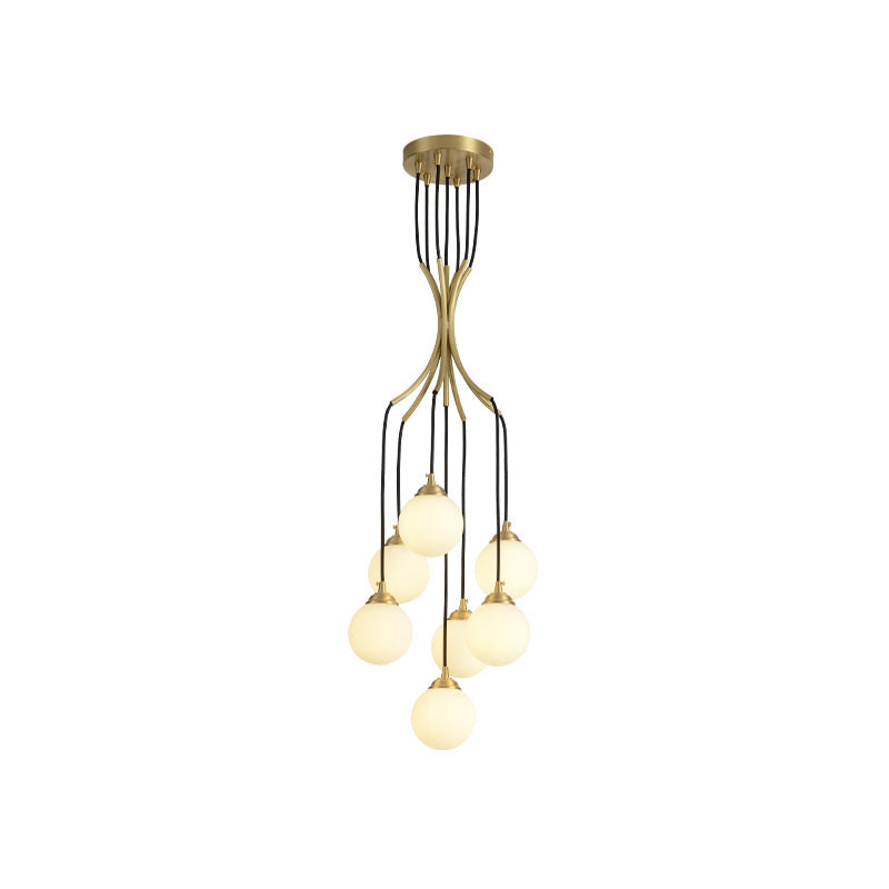 Zoruvyi Modern Minimalist Ball Drop Glass Chandelier