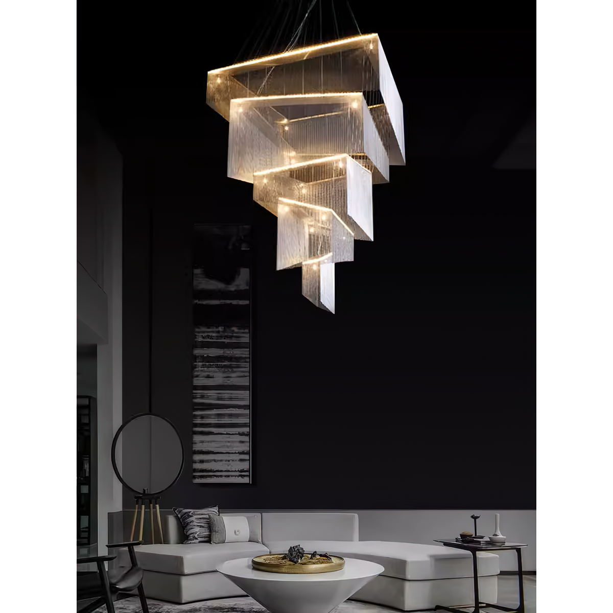 Caeluvyn Postmodern Chain Tassel Metal Chandelier