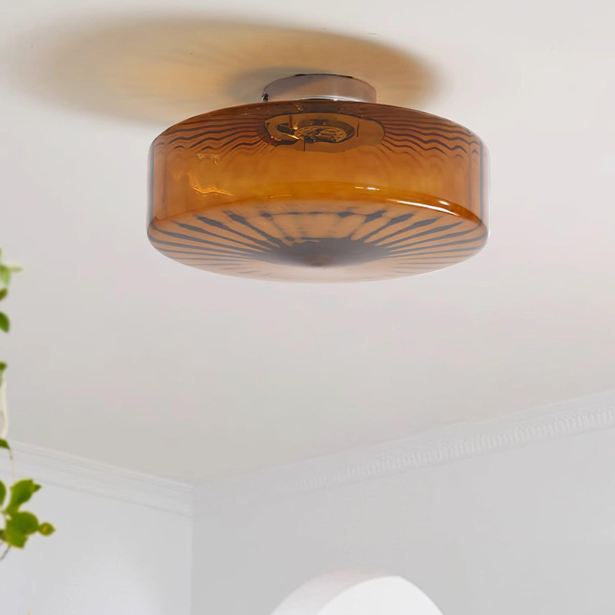 Zaboron Amber Glass Ceiling Light