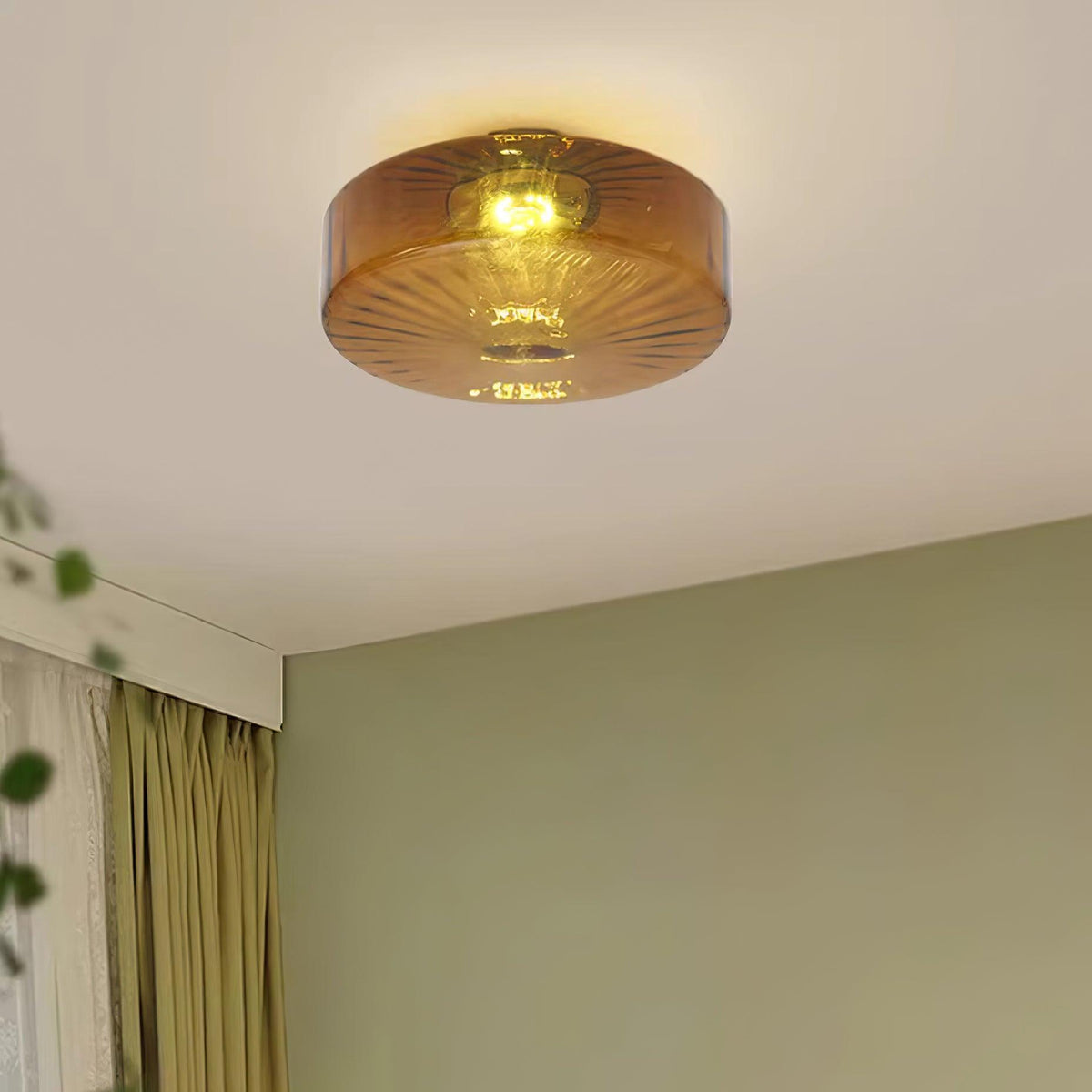 Zaboron Amber Glass Ceiling Light