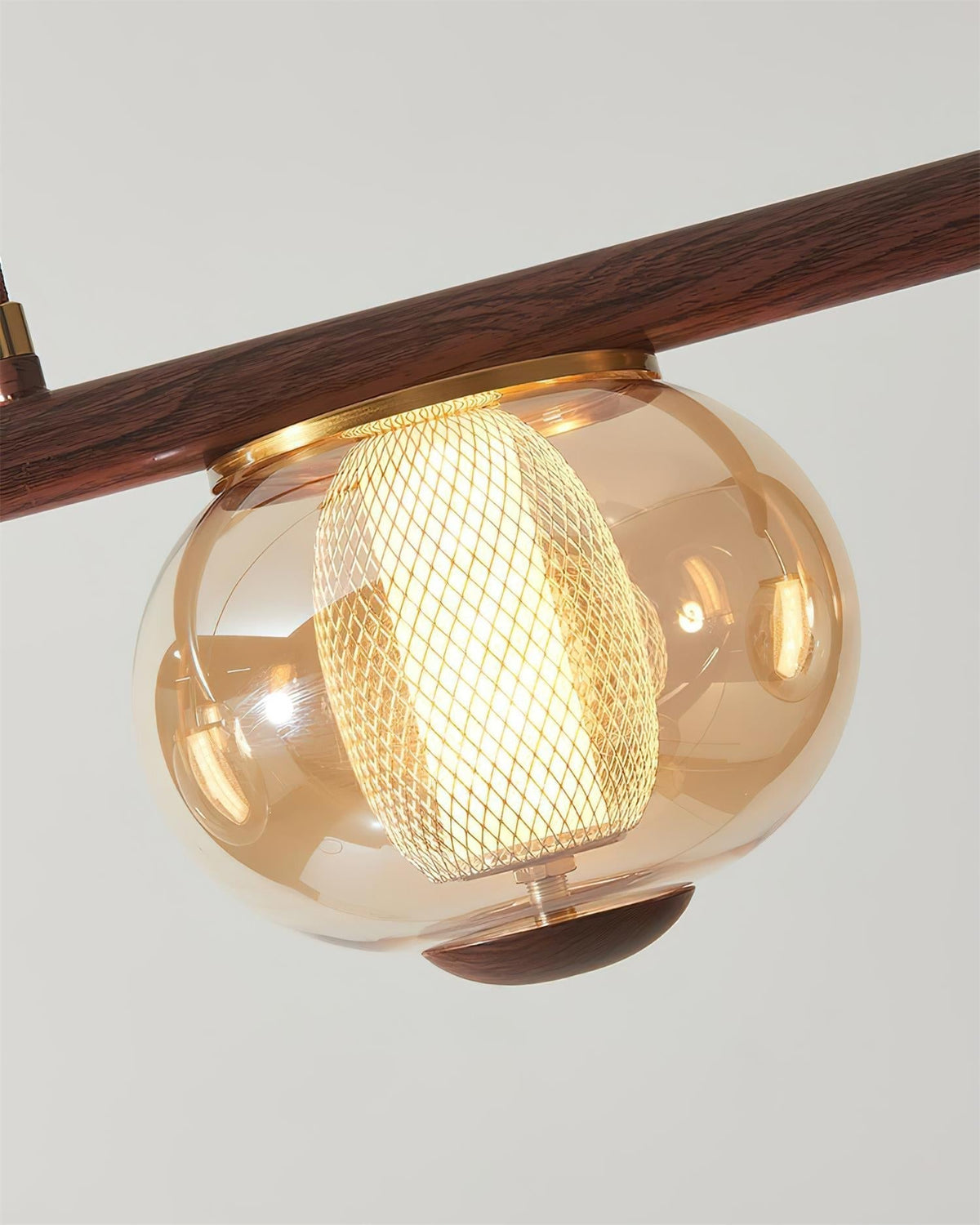Alviora Pendant Lamp Wood Glass Linear Japandi