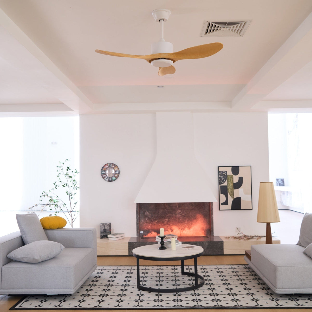 Aldaine Minimalist Wood Ceiling Fan