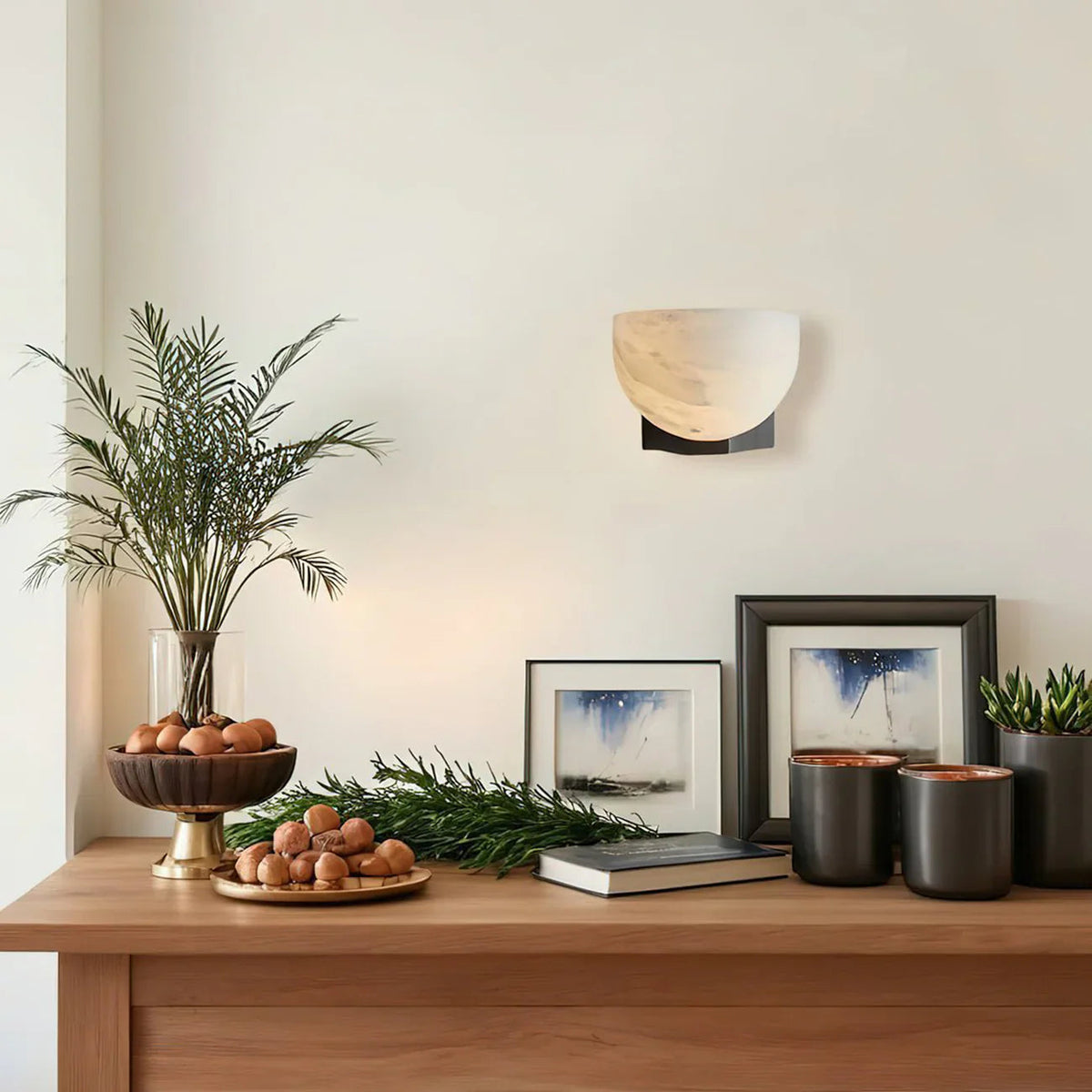 Ando Minimalist Alabaster Wall Lamp